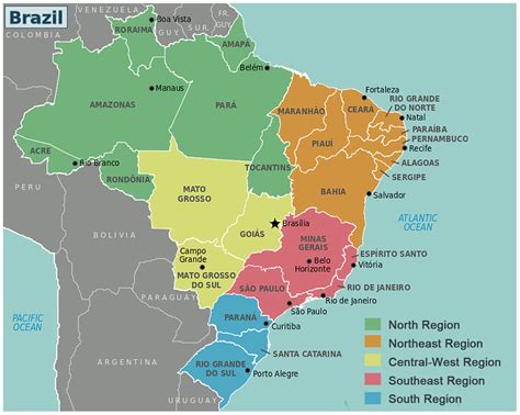 this map identifies the regions and states that make up brazil legend download scientific