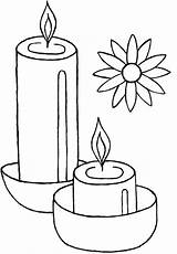 Coloring Candle Diwali Candles Drawing Light Pages Celebrate Getdrawings sketch template