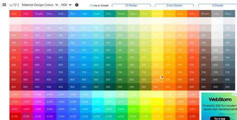 list  material design color palettes tools  resources