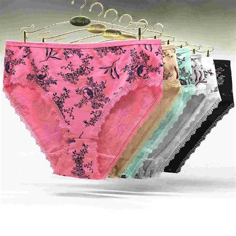 Underwear Women Cotton Plus Size Panties Sexy Print Floral Briefs Large
