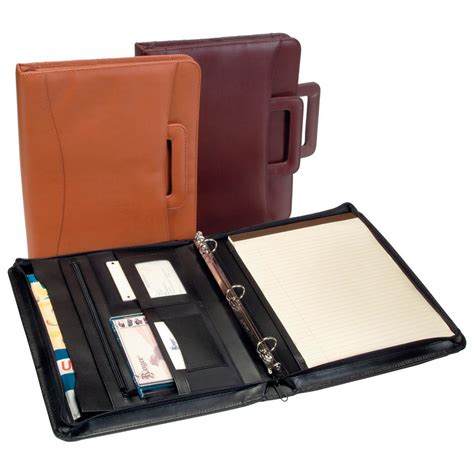 royce leather zip  binder portfolio  accessories