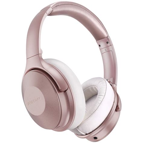 mpow hrs pink active noise cancelling headphones  bluetooth headphones  microphone