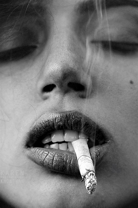 black and white cigarette girl lips image 777849 on