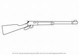 Winchester Rifle Drawing Draw Step Rifles sketch template