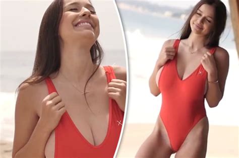 Boob Explosion Instagram Babe Sophie Mudd Flaunts Body In Baywatch Vid