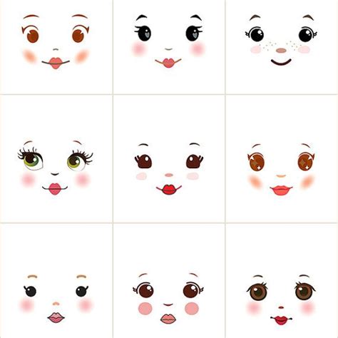 sweet  simple cloth doll faces ready  sew fabric panel white aw