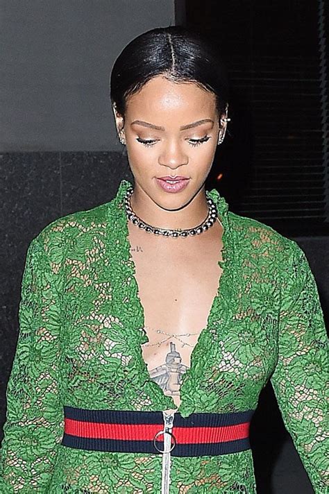 barely there rihanna wears no bra after spending time