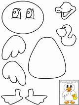 Duck Cut Kids Paper Printable Template Paste Crafts Shapes Coloring Preschool Pages Templates Animal Worksheets Activities Cutting Animals Board Easy sketch template