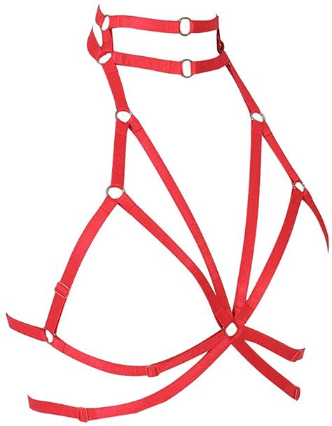 Strappy Harness Tops Cupless Bra Body Cross Punk Gothic Rave Dance Plus