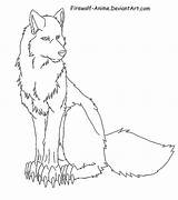 Wolf Anime Sitting Lineart Firewolf Deviantart Body Howling Template Drawings Coloring Pages Line Sketch sketch template