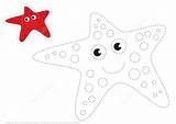 Starfish Dashed Tracing Supercoloring sketch template