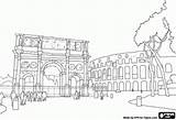 Coloring Rome Pages Italy Arch Colosseum Constantine Drawing Colouring Sheets Book Printable Coliseum Buildings Oncoloring Choose Board sketch template