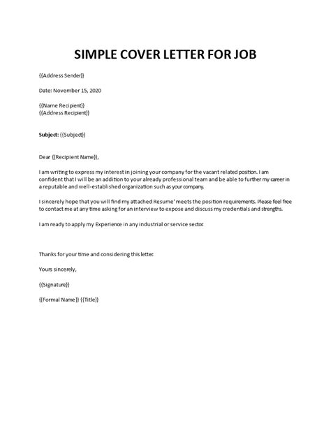 sample cover letter  job