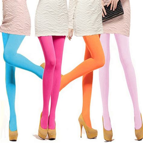 cheap hot fashion colorful women sexy pantyhose nylon tights step foot