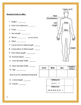 printable body measurement chart  sewing rmahthorin