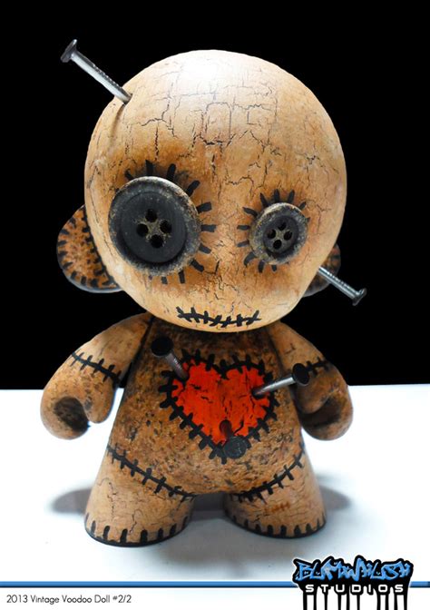bumwhush vintage voodoo doll  display case