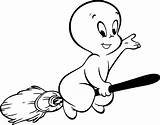 Casper Broom Flying Wecoloringpage sketch template