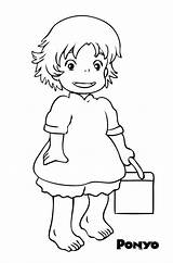 Ponyo Ghibli Totoro Coloringhome Colorear Miyazaki Colouring Merchandise Quoteko Pesquisa sketch template