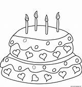 Cake Coloring Birthday Candles Pages Four Printable Happy Info Supercoloring sketch template