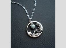 Mermaid Necklace In Silver Mermaid Pendant Fantasy Jewelry Blue