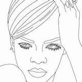 Rihanna Coloring Pages Portrait People Famous Hellokids Singer Book Dancing Cute sketch template