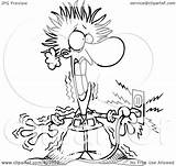 Electrician Electrocuted Being Cartoon Illustration Clip Toonaday Outline Royalty Rf Clipart 2021 sketch template
