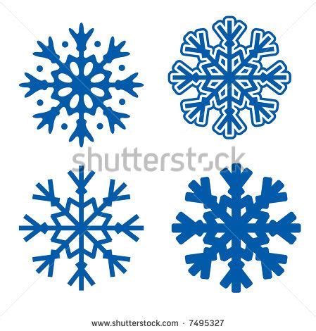 blue snowflakes isolated  white background vector illustration