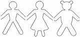 Paper Template Chain Person Dolls People Doll Blank Printable Cut Clipart Kids Pattern Cliparts Templates Para Bonequinhos Origami Crafts Coloring sketch template