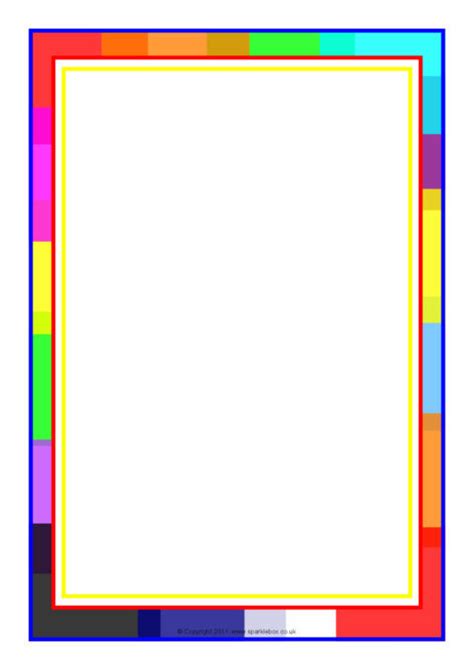 colour themed  page borders sb sparklebox