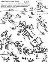Plagues Egypt Coloring Pages Locusts Locust Ten Bible Plague Moses God Kids Sunday School Churchhousecollection Story Printable Colouring Color Crafts sketch template