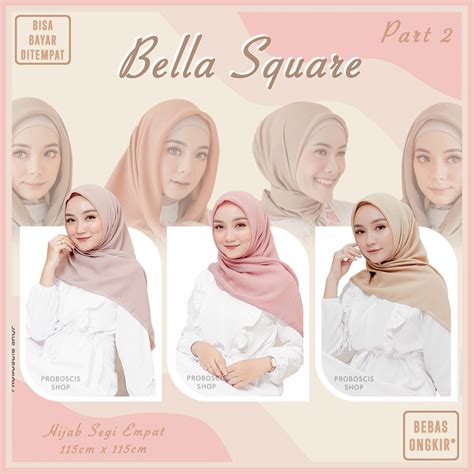 jual bella square jilbab hijab segiempat warna part  indonesia