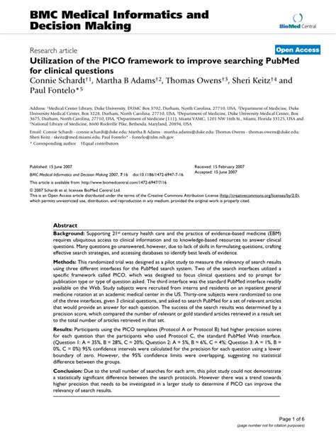 utilization   pico framework  improve searching pubmed