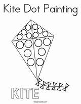 Kite Coloring Twisty sketch template