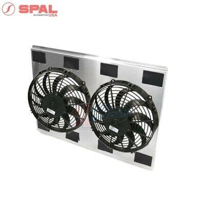 universal aluminum fan shroud   radiator  dual  spal fans  cfm ebay