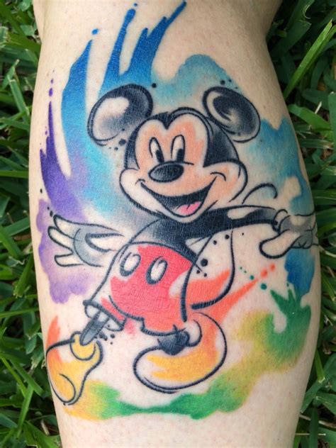 My Beautiful Mickey Watercolor Tattoo Done By Jon Overton