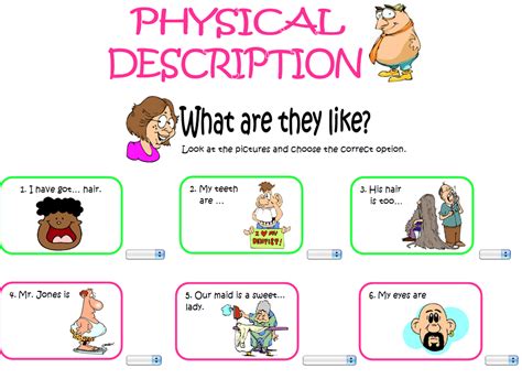 english corner lets learn  physical description