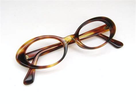 vintage 60s tortoise cateye eyeglasses sunglasses oval frame etsy