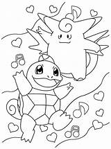 Pokemon Squirtle Coloring Pages Valentine Kleurplaat Tegninger Clefable sketch template
