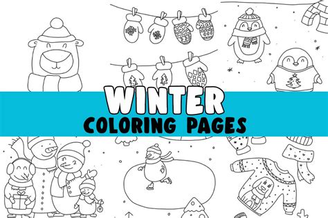 winter coloring pages  printables   ideas  kids