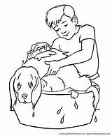 Coloring Dog Pages Bath Kids Pet Clipart Pets Giving Sheet Animals Dogs Puppies Colouring Drawing Animal Printable Breeds Clip Color sketch template