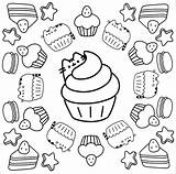 Pusheen Coloring Pages Desserts Coloringbay sketch template