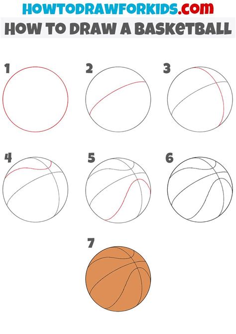 draw  basketball step  step easy drawing tutorial  kids