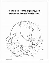 Coloring Pages Earth Bible Verse Creation God Created Sheet Beginning School Everywhere Kids Sheets Drawing Everything Sunday Clipart Memory Colouring sketch template