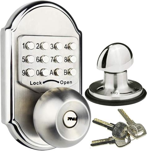 elemake keyless deadbolt keyless entry door lock keypad mechanical stainless steel digital pass