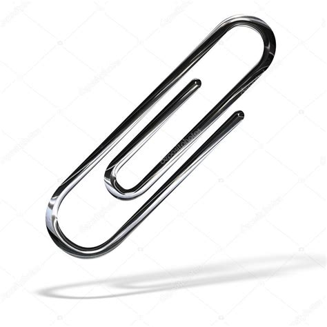 silver paper clip isolated  white stock photo  arogant