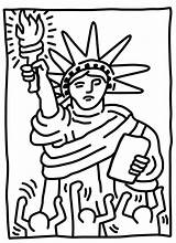 Liberty Keith Haring Statue Coloring Printable sketch template