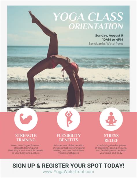 Free Yoga Class Orientation Event Poster Template Yoga