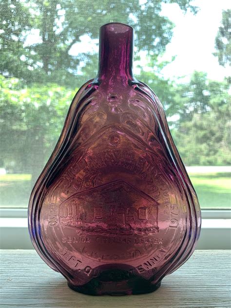 Vintage Purple Glass Bottle Flask Clevenger Etsy