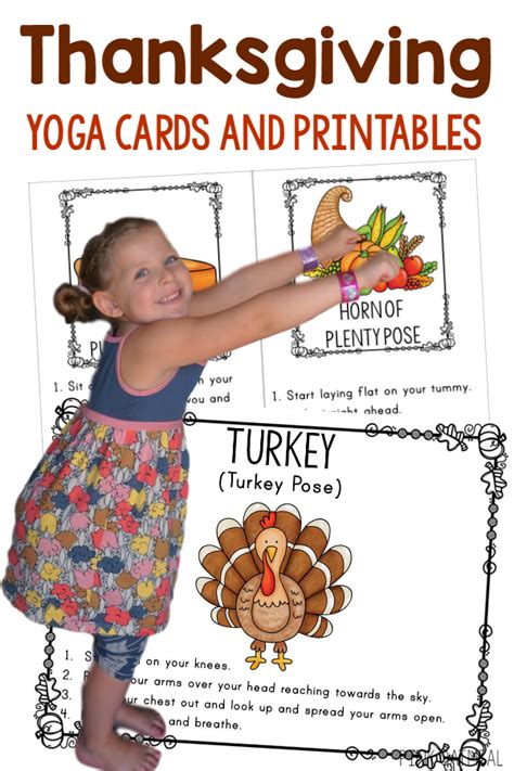 thanksgiving yoga cards  printables thanksgiving games  kids