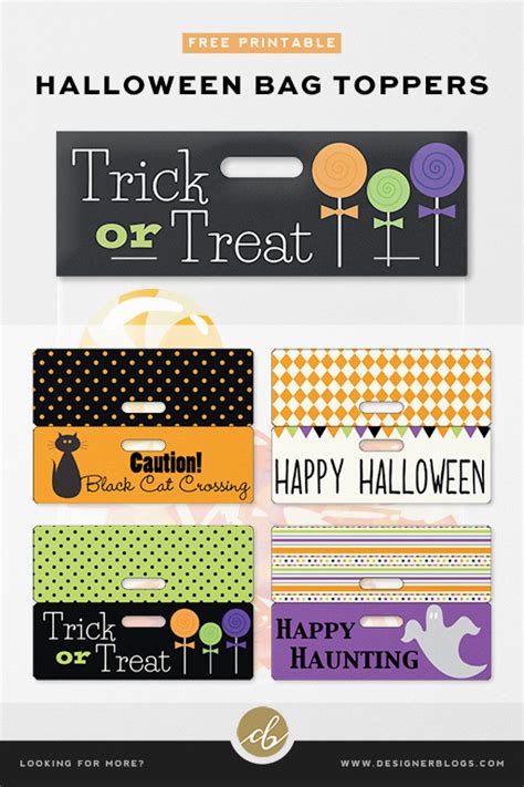 halloween treat bag toppers  printable  printable templates
